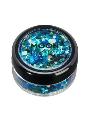 Glitzer Chunky Mystic 3g türkis Schminke für Karneval & Fasching