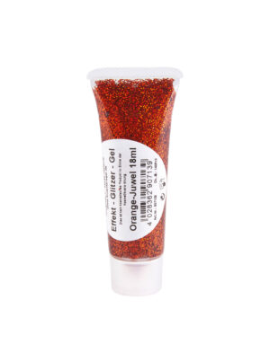 Glitzer-Gel 18ml orange Schminke für Karneval & Fasching