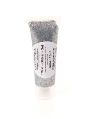Glitzer-Gel 18ml silber Schminke für Karneval & Fasching