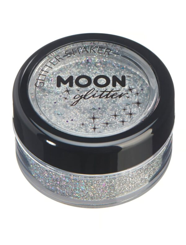 Glitzer Shaker Holographic 5g silber Schminke für Karneval & Fasching