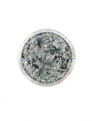 Glitzer grob Holo Juwel 6g silber Schminke für Karneval & Fasching