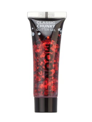 Glitzergel Chunky Classic 12ml rot Schminke für Karneval & Fasching