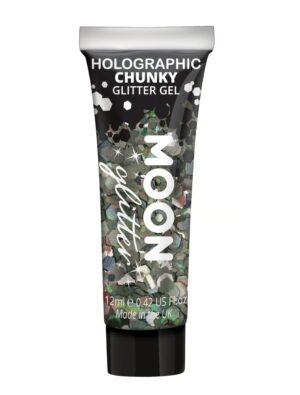 Glitzergel Chunky Holographic 12ml schwarz Schminke für Karneval & Fasching