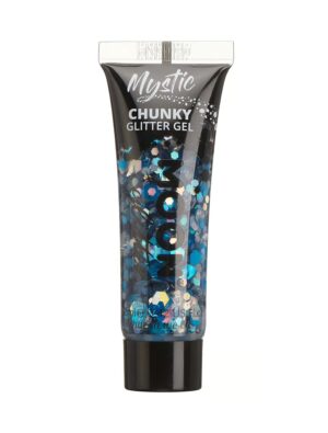 Glitzergel Chunky Mystic 12ml blau Schminke für Karneval & Fasching