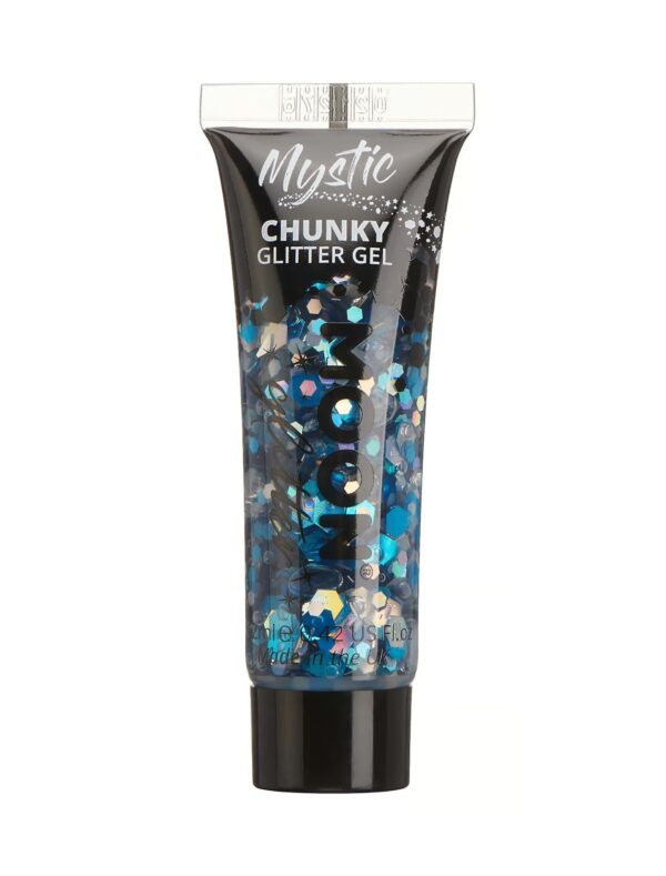Glitzergel Chunky Mystic 12ml blau Schminke für Karneval & Fasching