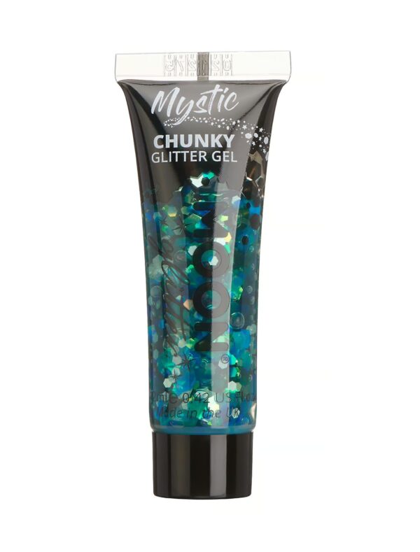 Glitzergel Chunky Mystic 12ml türkis Schminke für Karneval & Fasching