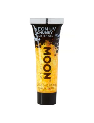 Glitzergel Chunky Neon UV 12ml gold Schminke für Karneval & Fasching