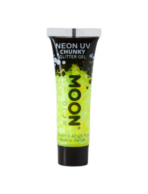 Glitzergel Chunky Neon UV 12ml neongelb Schminke für Karneval & Fasching