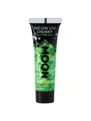 Glitzergel Chunky Neon UV 12ml neongrün Schminke für Karneval & Fasching