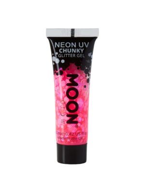 Glitzergel Chunky Neon UV 12ml neonpink Schminke für Karneval & Fasching