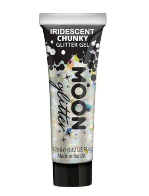 Glitzergel Chunky schimmernd 12ml weiß Schminke für Karneval & Fasching