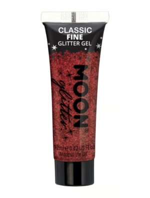 Glitzergel Classic Fein 12ml rot Schminke für Karneval & Fasching