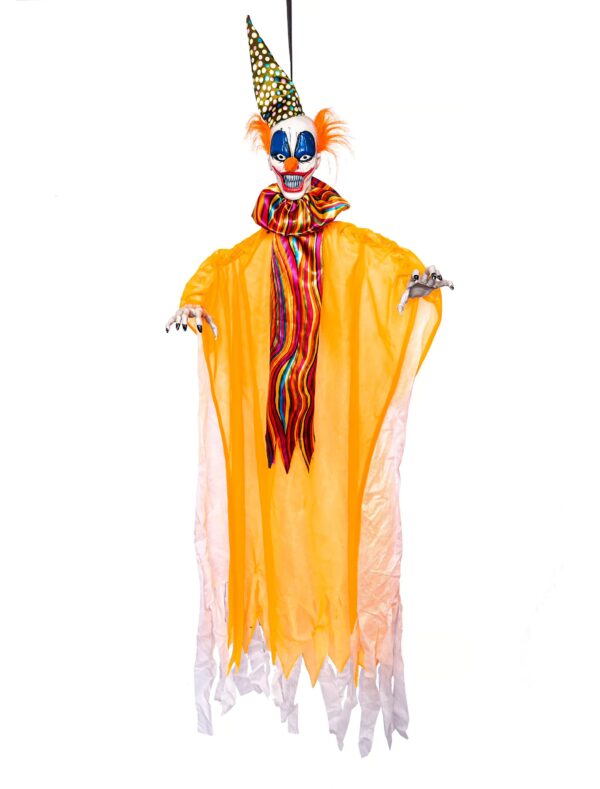 Gruselclown zum Aufhängen Farbe: neonorange