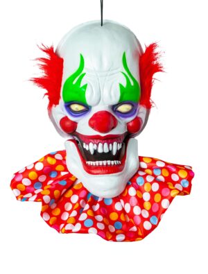 Gruselclownkopf sprechend zum Aufhängen Farbe: mehrfarbig