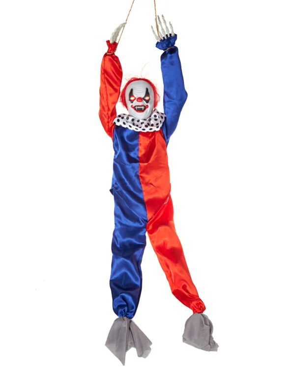 Halloween Clown mit Funktion 80cm Farbe: blau/rot