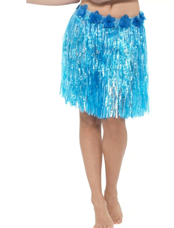 Hawaiirock mit Blumen 46cm blau