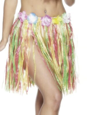 Hawaiirock mit Blumen 46cm bunt Farbe: bunt