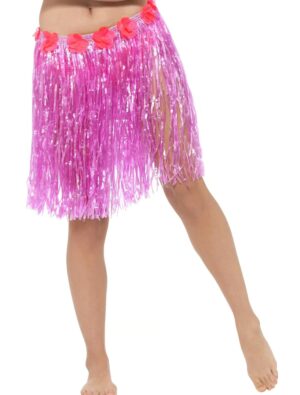 Hawaiirock mit Blumen 46cm pink