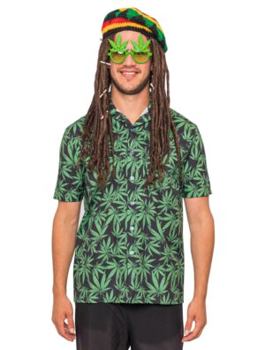 Hemd Cannabis Herren grün 5XL