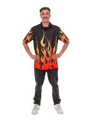 Hemd Flamme Herren schwarz/rot L/XL