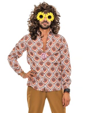 Hemd Hippie Herren braun 4XL
