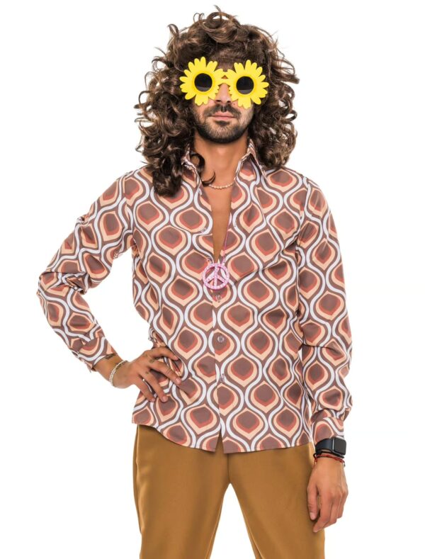 Hemd Hippie Herren braun 4XL
