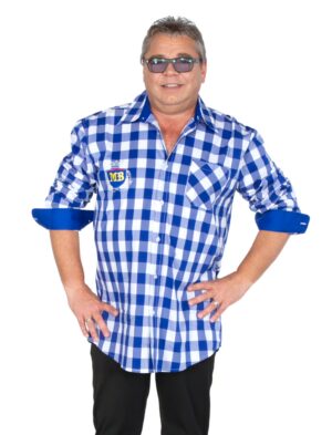 Hemd Micky Brühl blau/weiß M