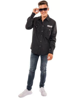 Hemd Police Herren schwarz 2XL
