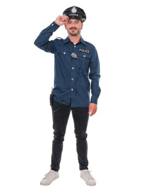 Hemd Polizist Herren blau S