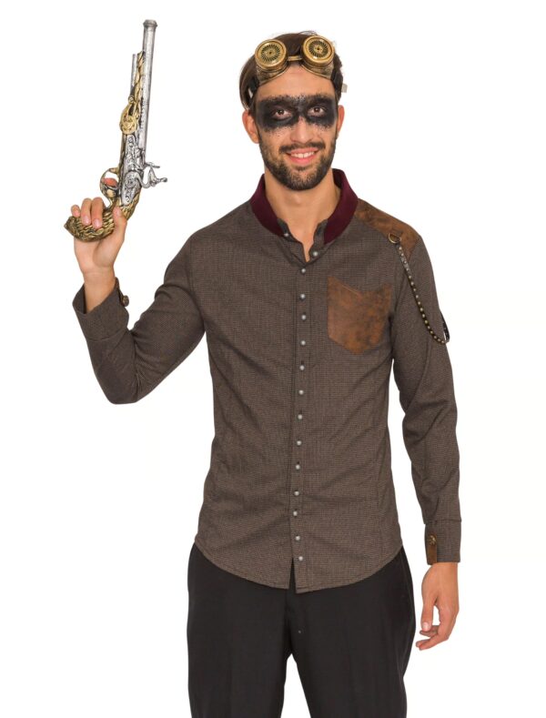 Hemd Steampunk Vintage Herren braun 64
