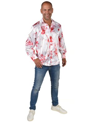 Hemd blutig Blutspritzer Herren rot/weiß L/XL