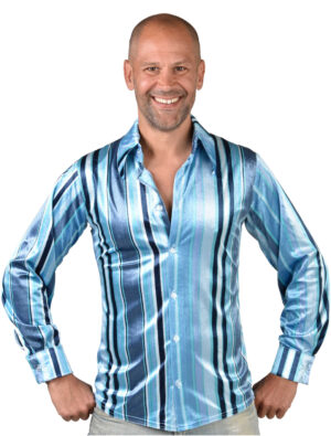 Hemd gestreift Herren blau M