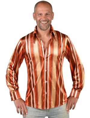 Hemd gestreift Herren braun 4XL