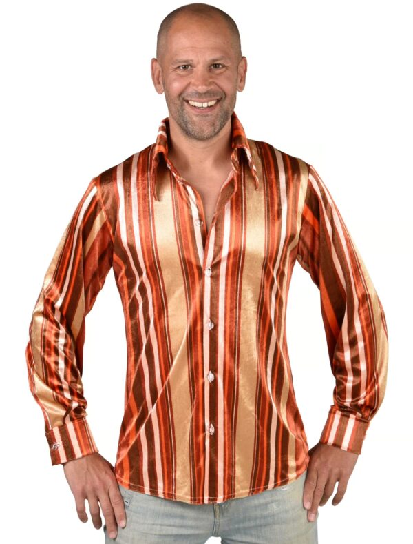 Hemd gestreift Herren braun 4XL