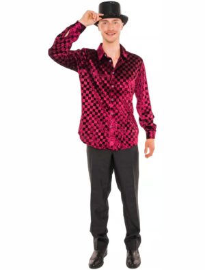 Hemd in Samtoptik Herren rot S/M