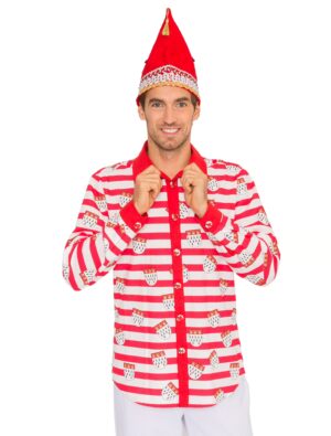 Hemd langarm Wappen Herren rot/weiß XL