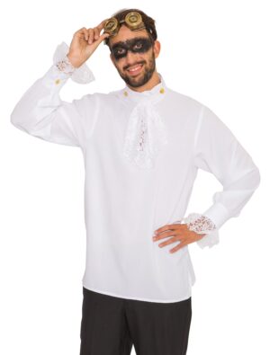 Hemd mit Jabot und Manschetten Herren weiß 4XL