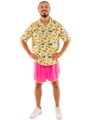 Hemd mit Print Skater Print Herren gelb XL