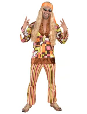 Hippie Retro Herren 2-tlg. bunt XL Farbe: bunt