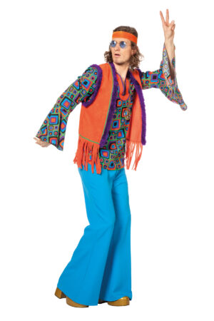 Hippie mit Weste 2-tlg. Herren bunt 50 Farbe: bunt
