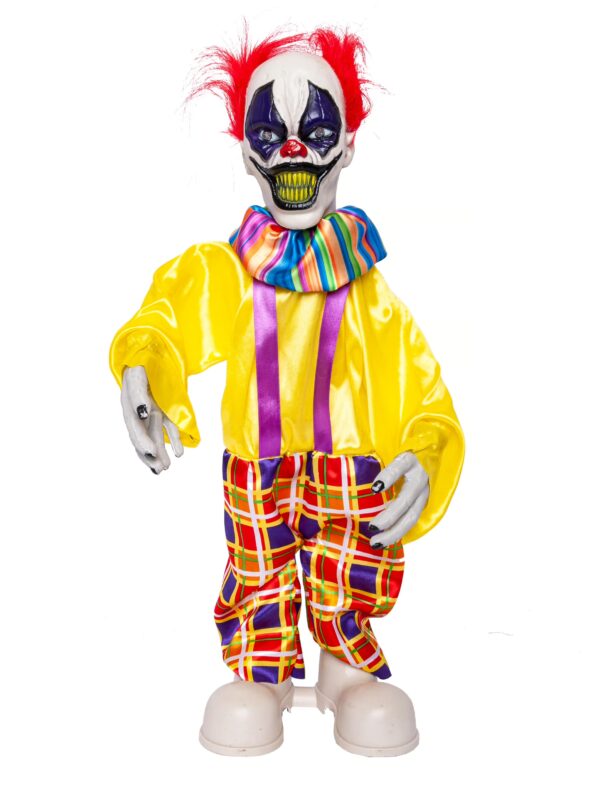 Horrorclown stehend mit Funktion 60cm Farbe: mehrfarbig