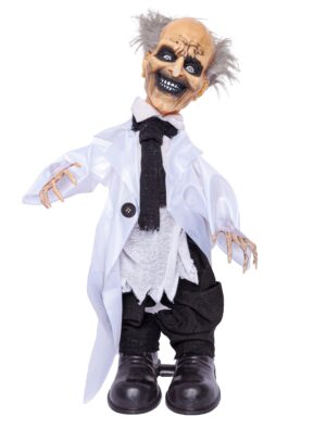 Horrorpuppe Professor stehend mit Funktion 65cm Farbe: schwarz/weiß