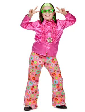 Hose Hippie Blumen rosa 116
