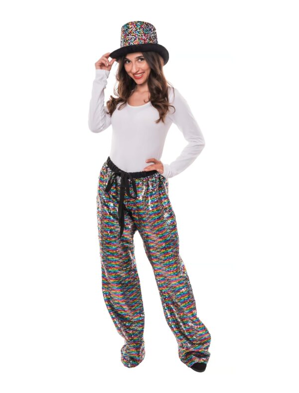 Hose Pailletten bunt S/M Farbe: bunt