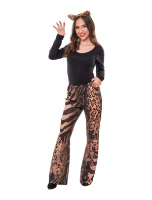 Hose animal print beige/braun XS