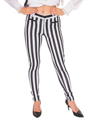 Hose gestreift Damen schwarz/weiß S