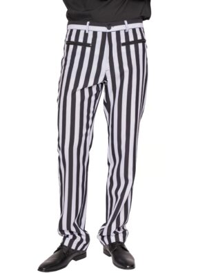 Hose gestreift Herren schwarz/weiß 3XL