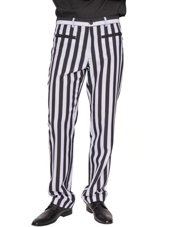 Hose gestreift Herren schwarz/weiß 3XL