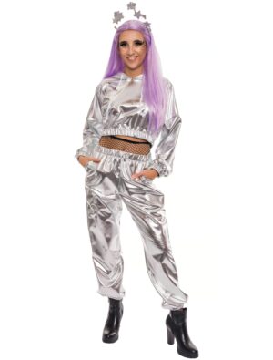Hose metallic silber 2XL/3XL
