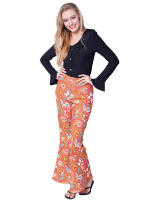 Hose paisley mit Blumen Damen XL Farbe: